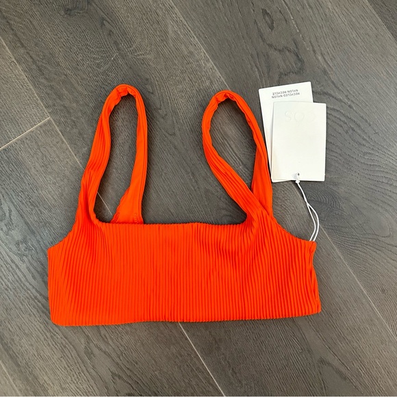 COS Other - Orange Ribbed Bikini Top -